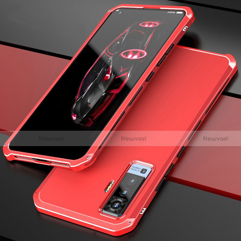 Luxury Aluminum Metal Cover Case for Vivo X50 5G Red