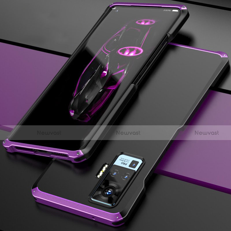 Luxury Aluminum Metal Cover Case for Vivo X50 Pro 5G Purple