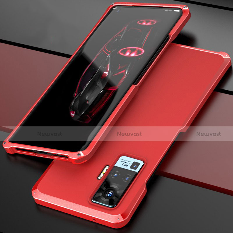 Luxury Aluminum Metal Cover Case for Vivo X50 Pro 5G Red