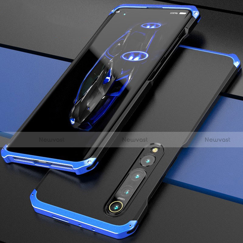 Luxury Aluminum Metal Cover Case for Xiaomi Mi 10 Pro Blue and Black