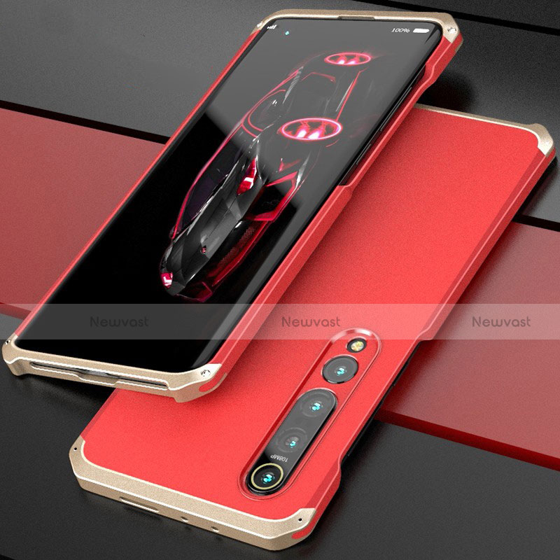 Luxury Aluminum Metal Cover Case for Xiaomi Mi 10 Pro Gold and Red