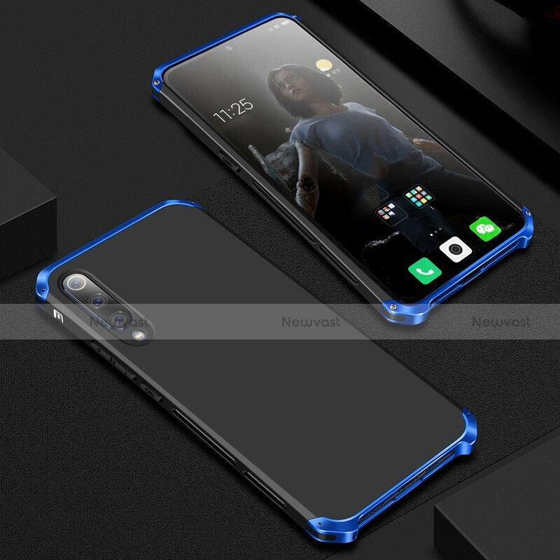 Luxury Aluminum Metal Cover Case for Xiaomi Mi 9 Pro 5G Blue and Black