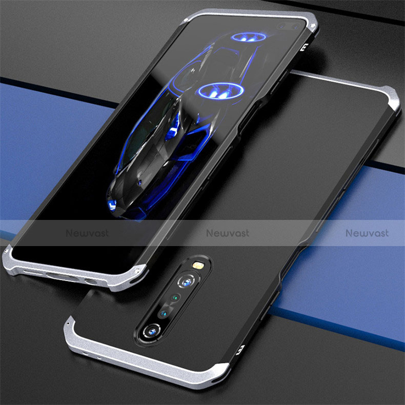 Luxury Aluminum Metal Cover Case for Xiaomi Redmi K30 5G Silver and Black
