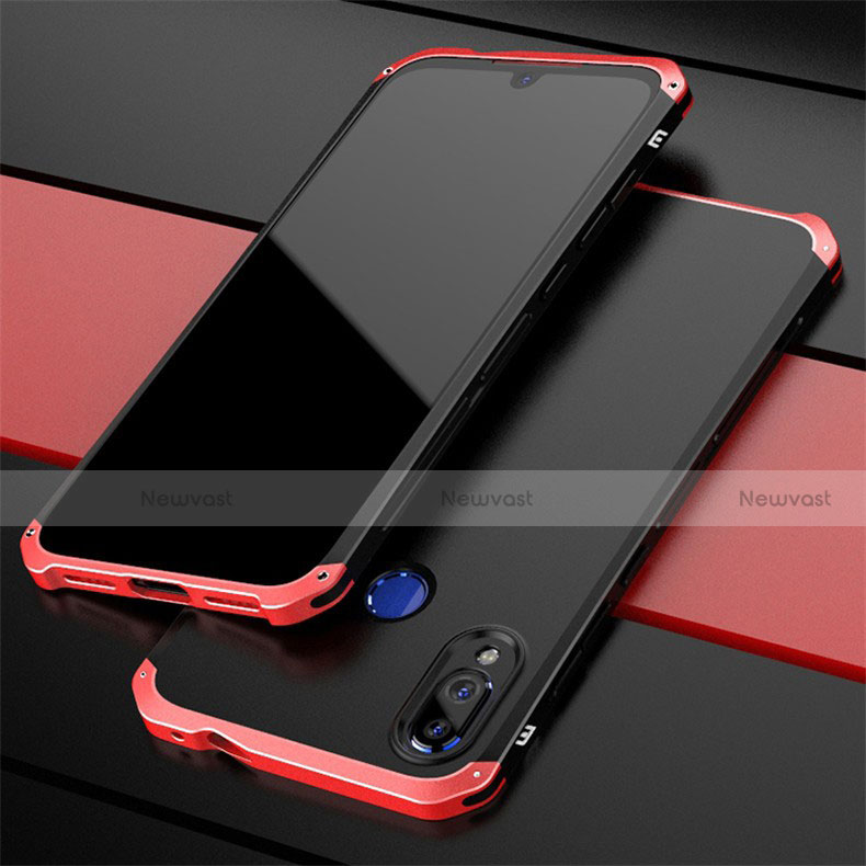 Luxury Aluminum Metal Cover Case for Xiaomi Redmi Note 7 Red and Black