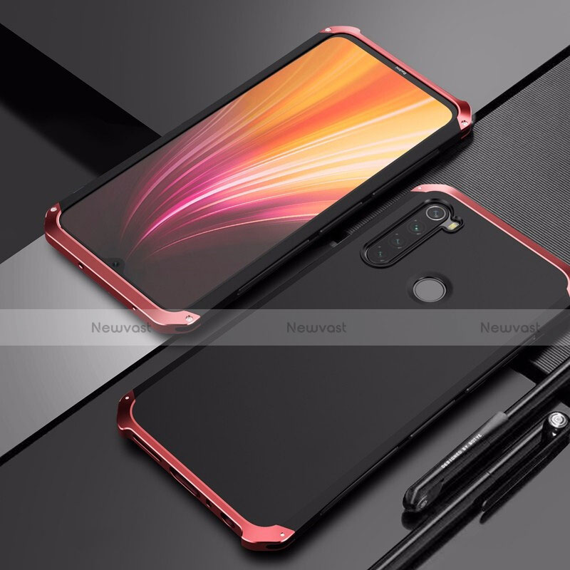 Luxury Aluminum Metal Cover Case for Xiaomi Redmi Note 8 (2021) Red and Black