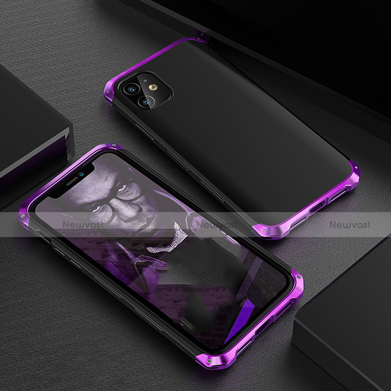 Luxury Aluminum Metal Cover Case M01 for Apple iPhone 11 Purple