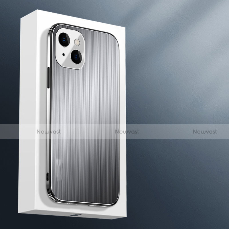 Luxury Aluminum Metal Cover Case M01 for Apple iPhone 13 Mini Silver