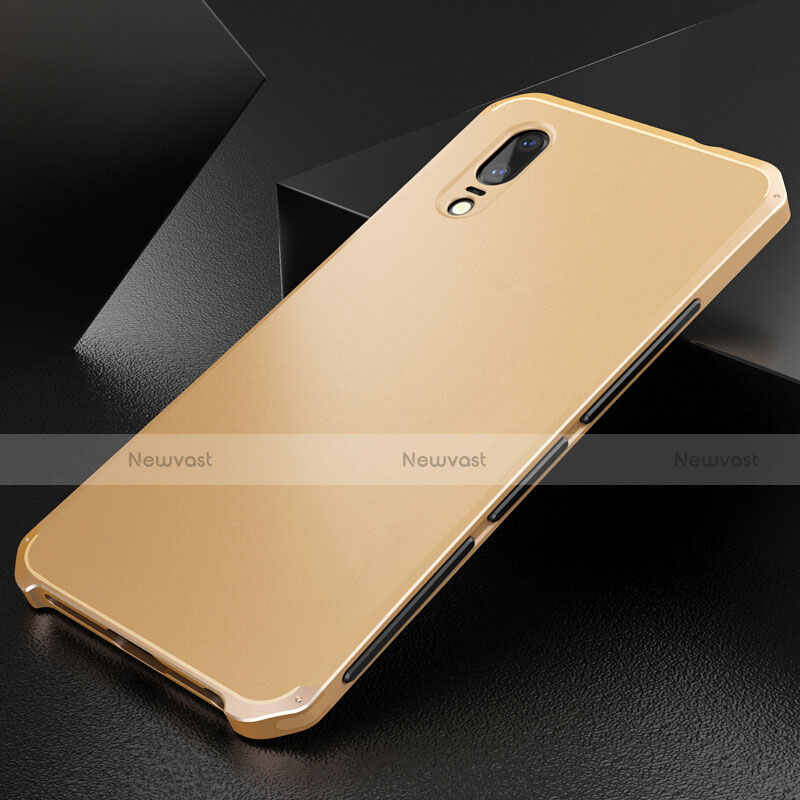 Luxury Aluminum Metal Cover Case M01 for Huawei P20 Gold