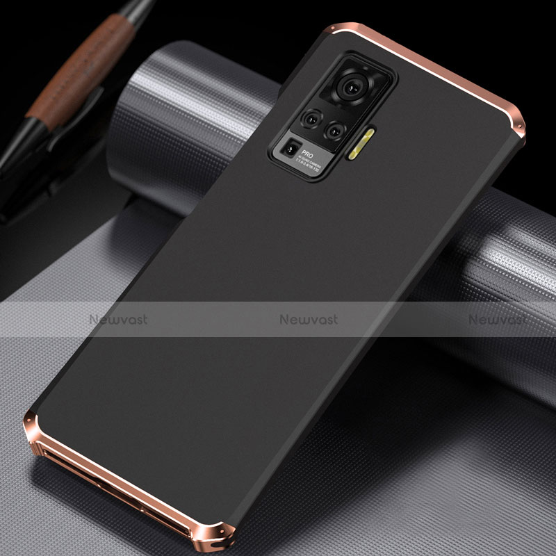 Luxury Aluminum Metal Cover Case M02 for Vivo X50 Pro 5G Gold and Black