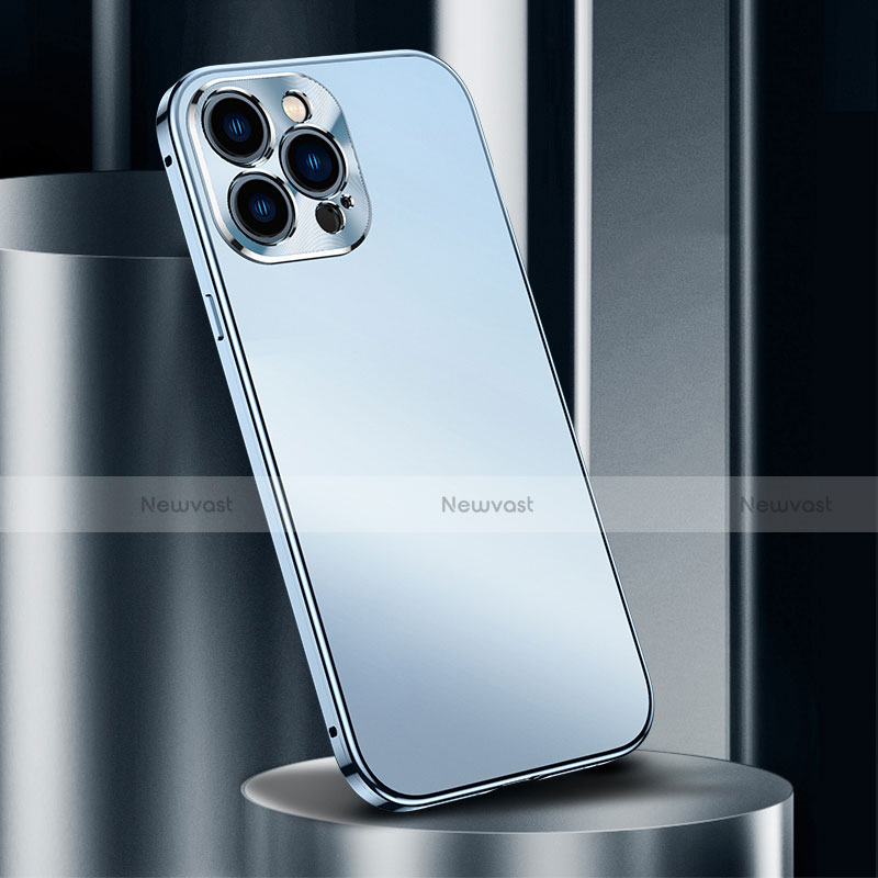 Luxury Aluminum Metal Cover Case M03 for Apple iPhone 13 Pro Blue