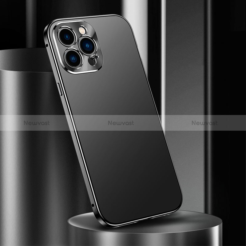 Luxury Aluminum Metal Cover Case M03 for Apple iPhone 14 Pro Black