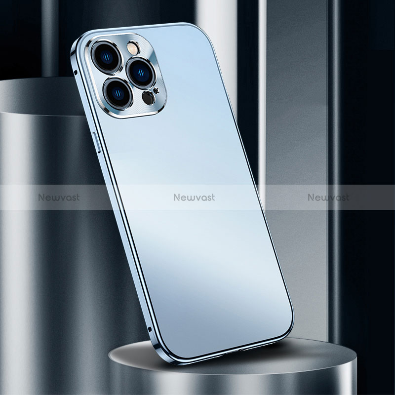 Luxury Aluminum Metal Cover Case M03 for Apple iPhone 14 Pro Blue