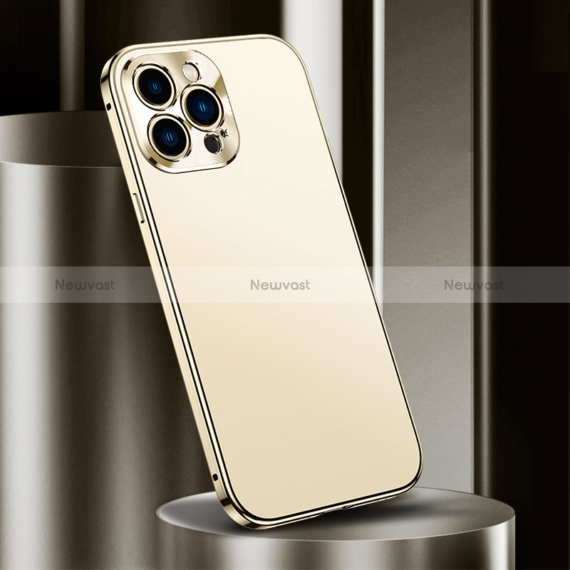 Luxury Aluminum Metal Cover Case M03 for Apple iPhone 14 Pro Max Gold