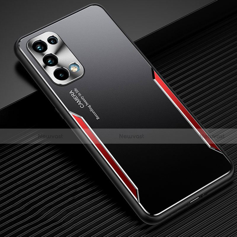 Luxury Aluminum Metal Cover Case M03 for Oppo Reno5 Pro 5G Red