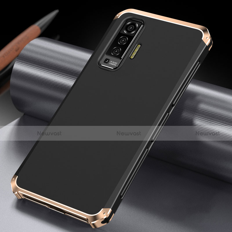 Luxury Aluminum Metal Cover Case M03 for Vivo X50 5G Gold and Black