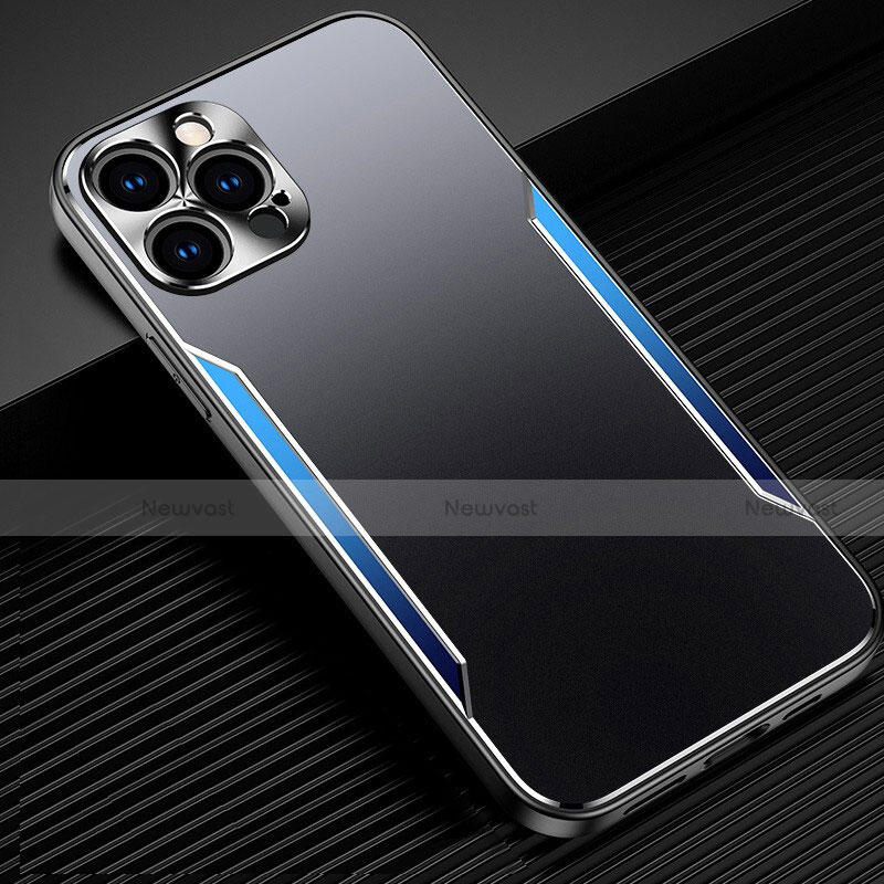 Luxury Aluminum Metal Cover Case M05 for Apple iPhone 13 Pro Max Blue