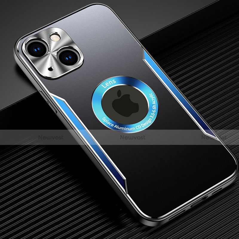 Luxury Aluminum Metal Cover Case M07 for Apple iPhone 14 Plus Blue