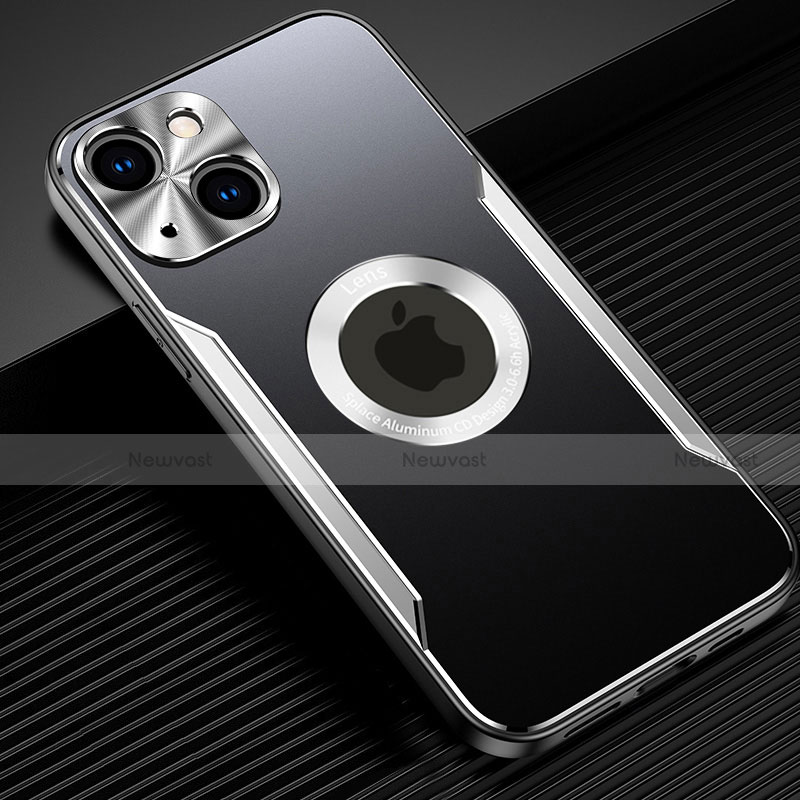Luxury Aluminum Metal Cover Case M07 for Apple iPhone 14 Plus Silver