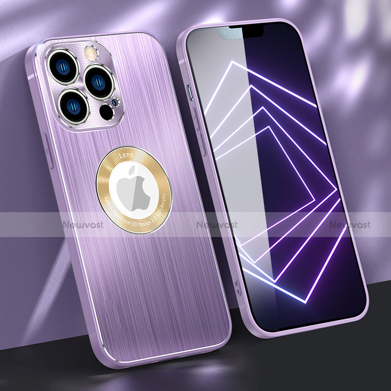 Luxury Aluminum Metal Cover Case M08 for Apple iPhone 13 Pro Max Purple