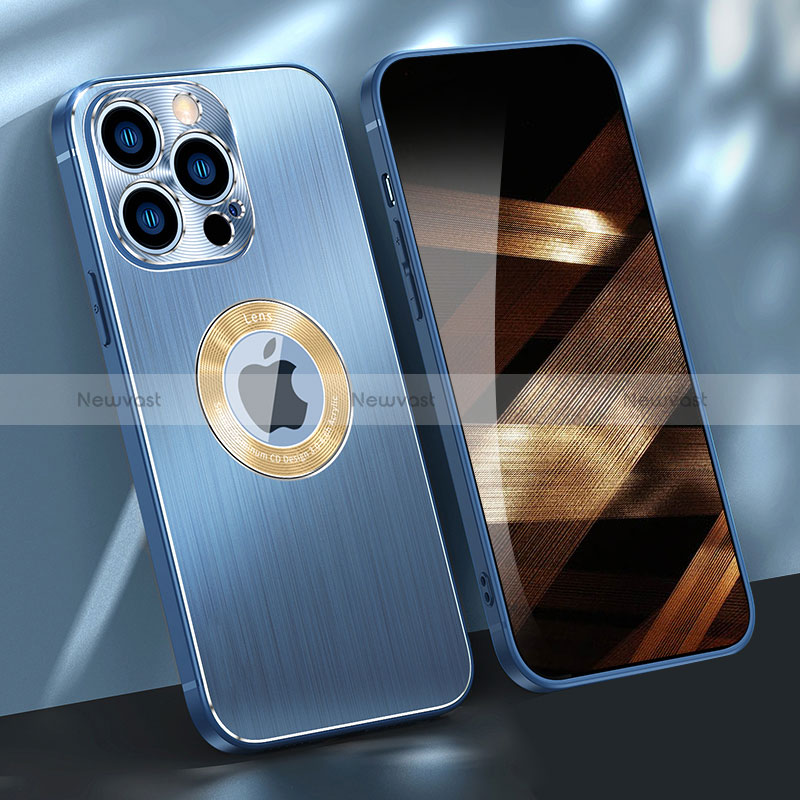 Luxury Aluminum Metal Cover Case M08 for Apple iPhone 14 Pro Max Blue