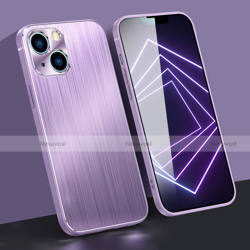 Luxury Aluminum Metal Cover Case M09 for Apple iPhone 13 Mini Purple