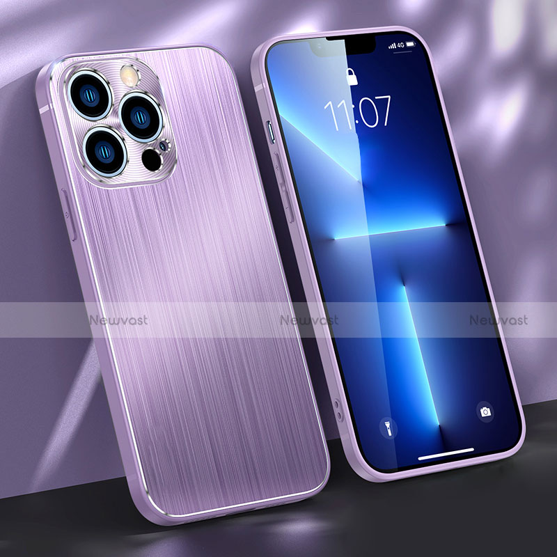 Luxury Aluminum Metal Cover Case M09 for Apple iPhone 13 Pro Max Purple