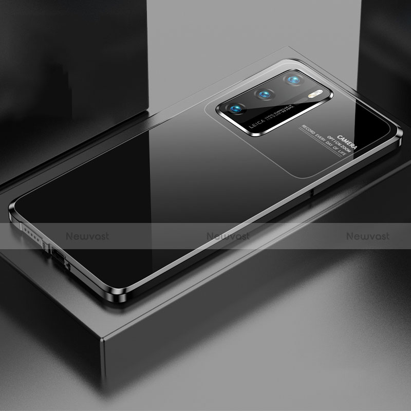 Luxury Aluminum Metal Cover Case N01 for Huawei P40 Black