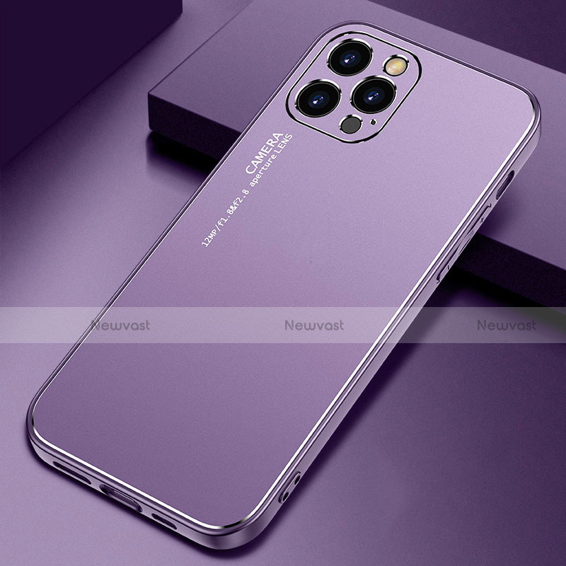 Luxury Aluminum Metal Cover Case N04 for Apple iPhone 12 Pro Max Purple