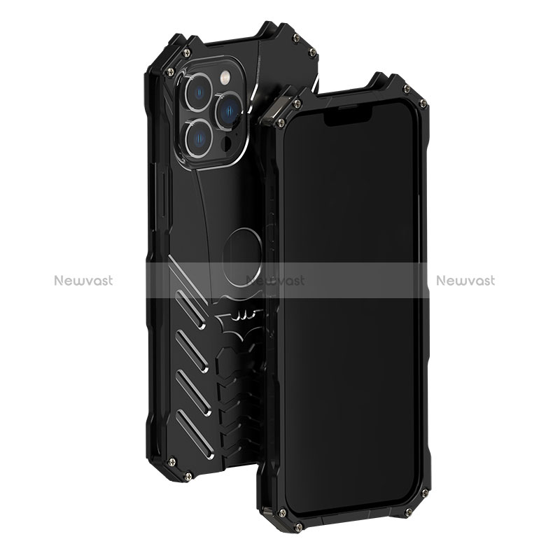 Luxury Aluminum Metal Cover Case P01 for Apple iPhone 13 Pro Max Black