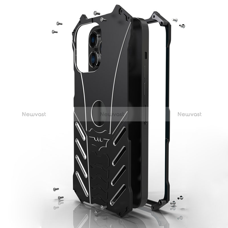 Luxury Aluminum Metal Cover Case P01 for Apple iPhone 14 Plus Black