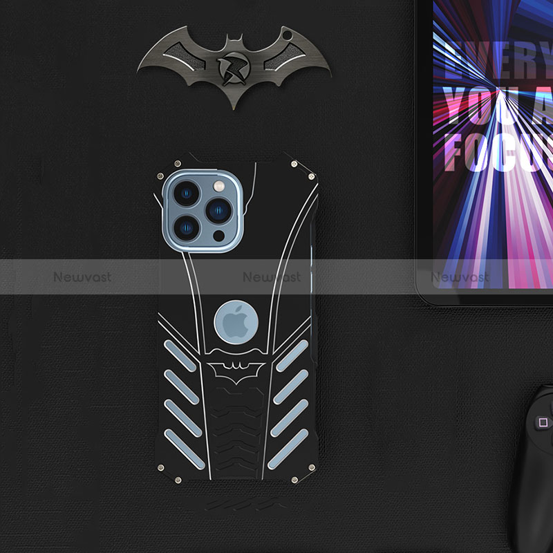 Luxury Aluminum Metal Cover Case P01 for Apple iPhone 15 Pro Black