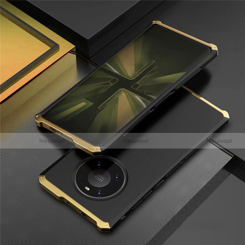 Luxury Aluminum Metal Cover Case T01 for Huawei Mate 40E Pro 4G Gold and Black