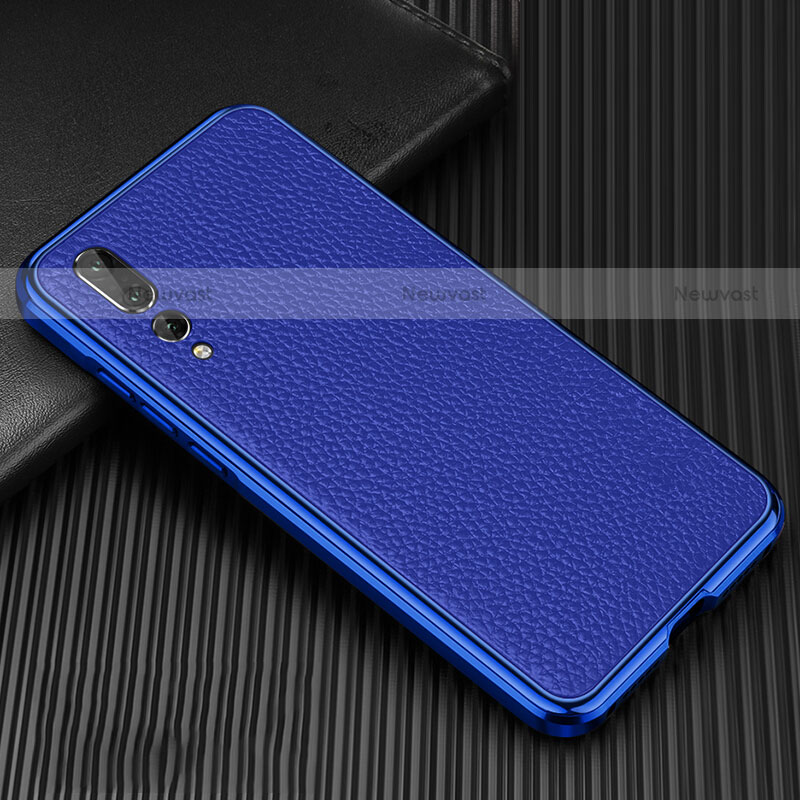 Luxury Aluminum Metal Cover Case T01 for Huawei P20 Pro Blue