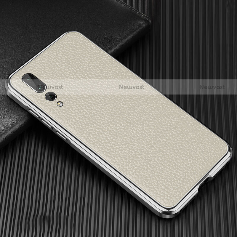Luxury Aluminum Metal Cover Case T01 for Huawei P20 Pro White