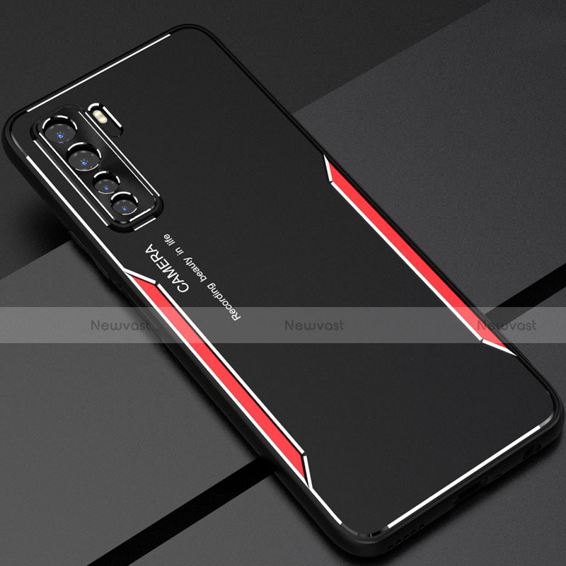Luxury Aluminum Metal Cover Case T01 for Huawei P40 Lite 5G Red