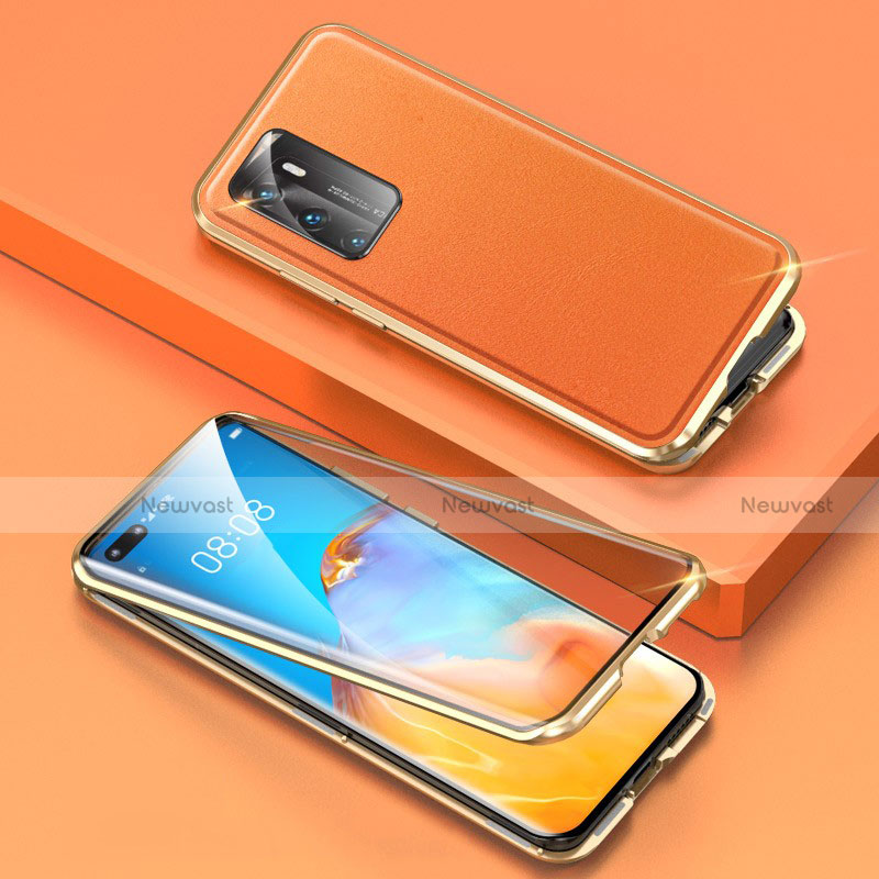 Luxury Aluminum Metal Cover Case T01 for Huawei P40 Orange