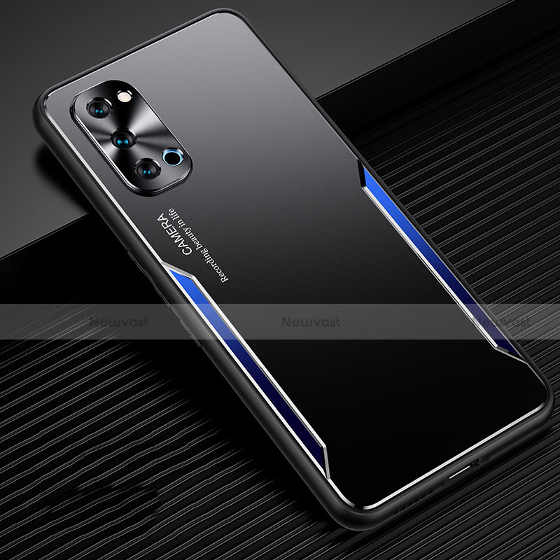 Luxury Aluminum Metal Cover Case T01 for Oppo Reno4 Pro 5G Blue