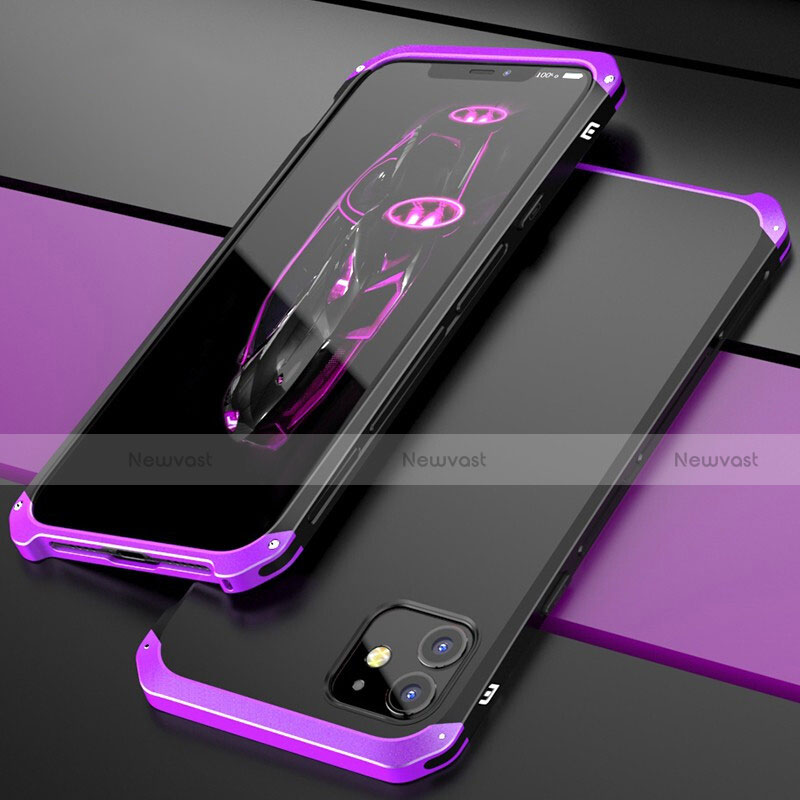 Luxury Aluminum Metal Cover Case T02 for Apple iPhone 11 Purple