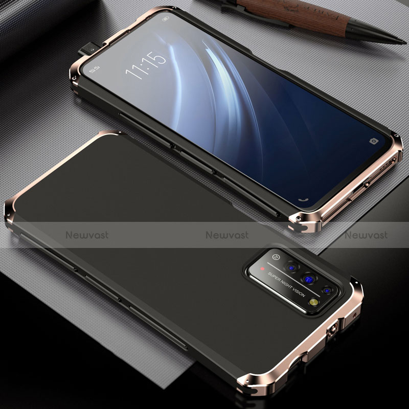 Luxury Aluminum Metal Cover Case T02 for Huawei Honor X10 5G Gold and Black