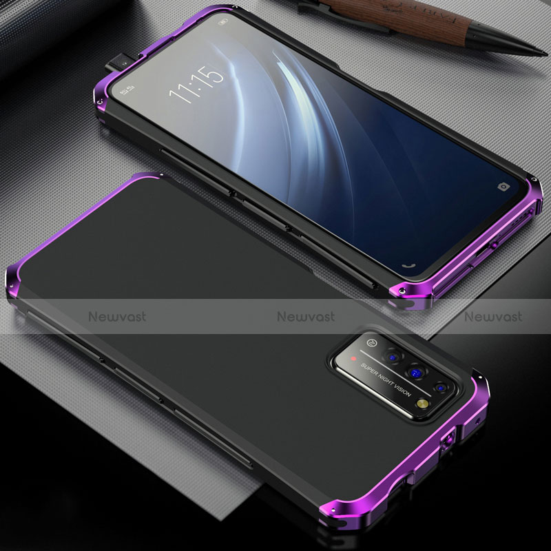 Luxury Aluminum Metal Cover Case T02 for Huawei Honor X10 5G Purple