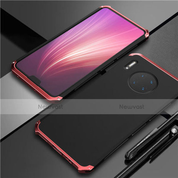 Luxury Aluminum Metal Cover Case T02 for Huawei Mate 30 Pro 5G Red and Black