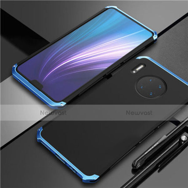 Luxury Aluminum Metal Cover Case T02 for Huawei Mate 30E Pro 5G Blue and Black
