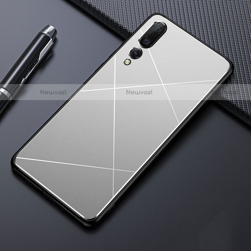 Luxury Aluminum Metal Cover Case T02 for Huawei P20 Pro Silver