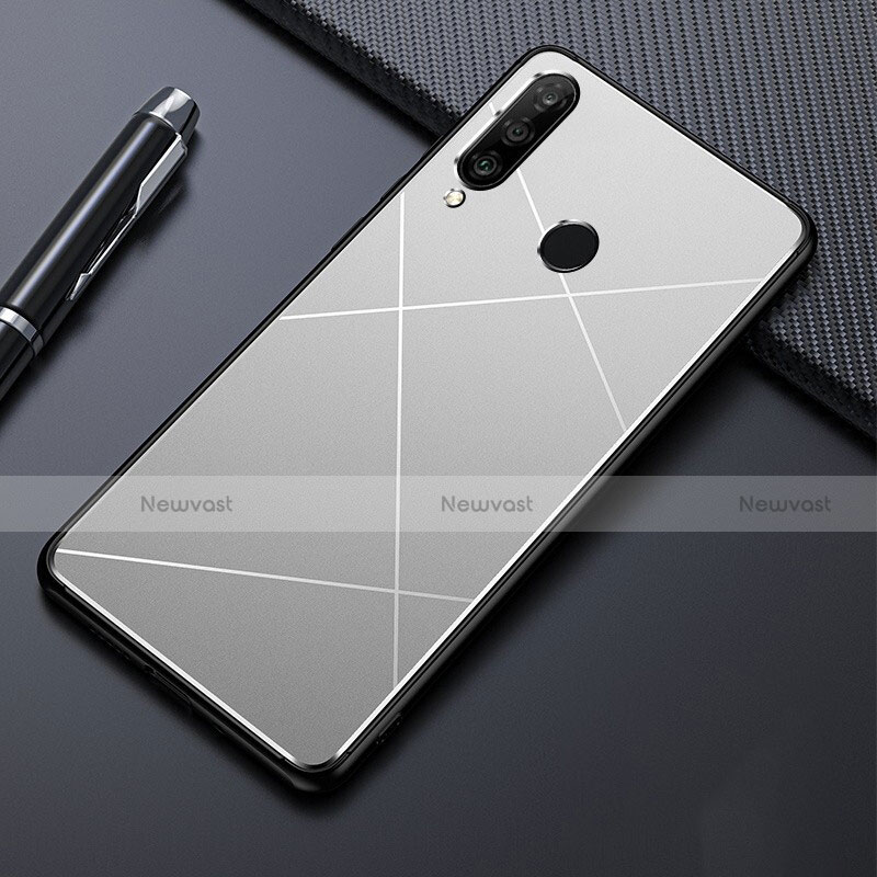 Luxury Aluminum Metal Cover Case T02 for Huawei P30 Lite New Edition Silver