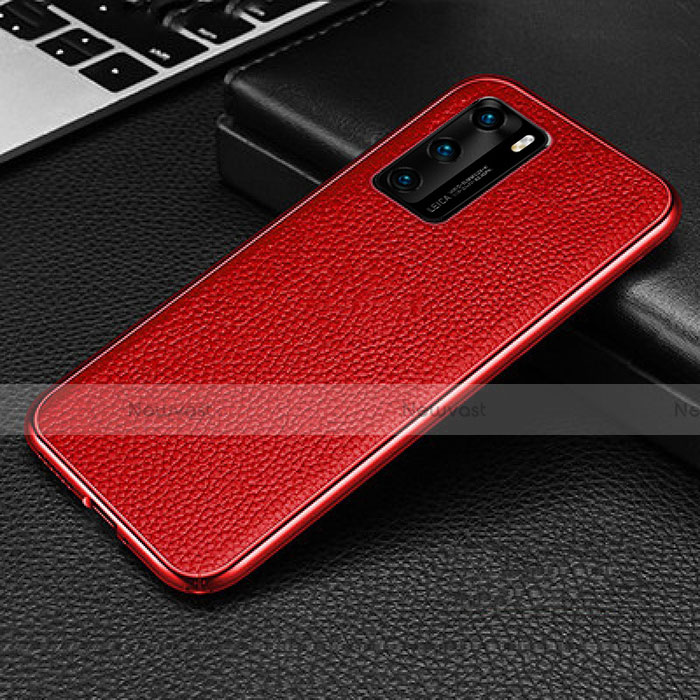 Luxury Aluminum Metal Cover Case T02 for Huawei P40 Red