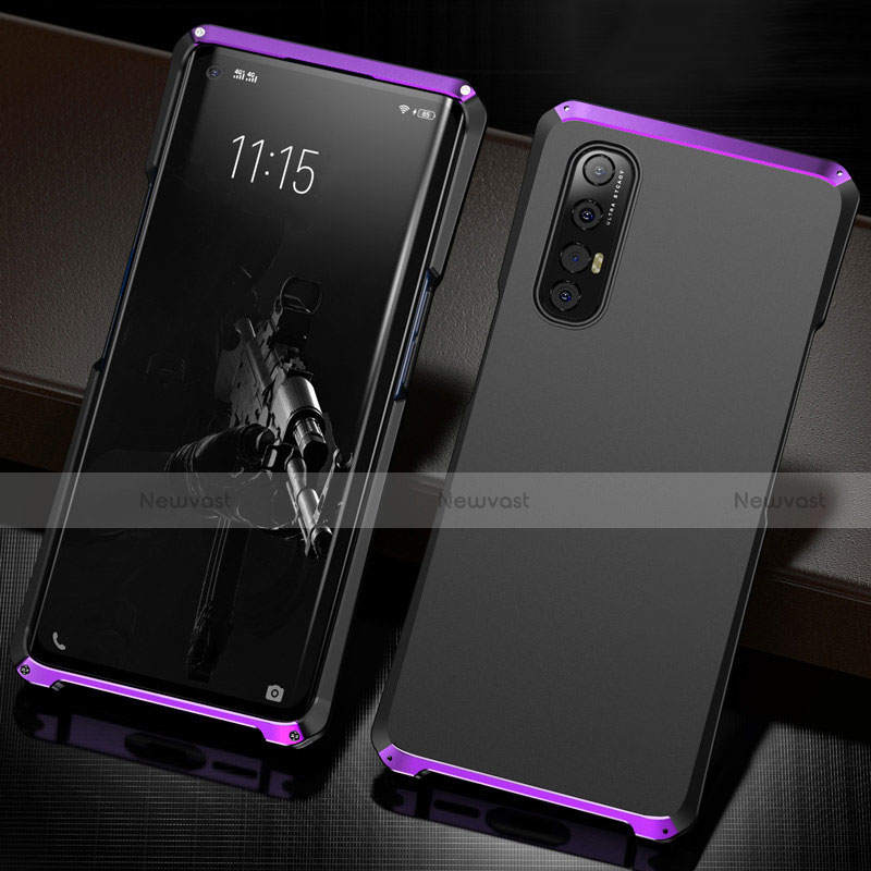 Luxury Aluminum Metal Cover Case T02 for Oppo Find X2 Neo Purple