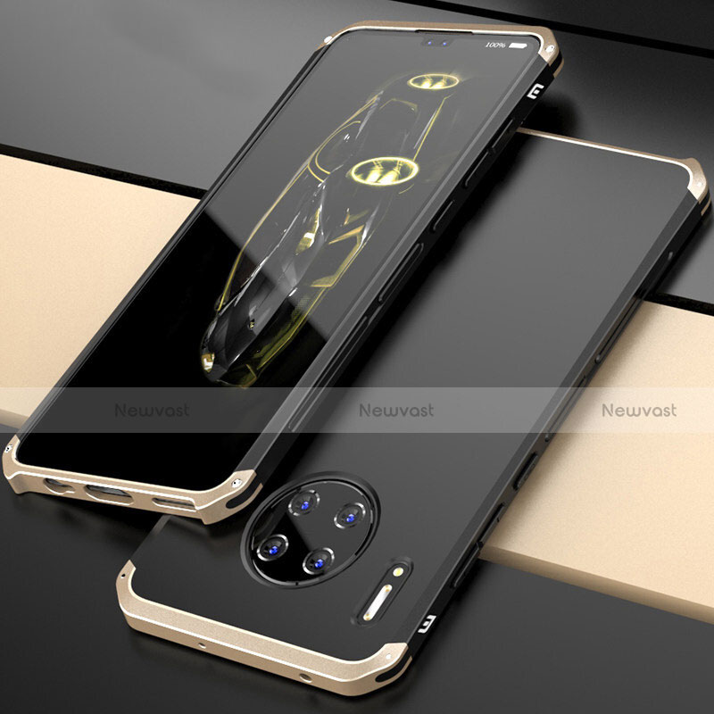 Luxury Aluminum Metal Cover Case T03 for Huawei Mate 30 Gold and Black