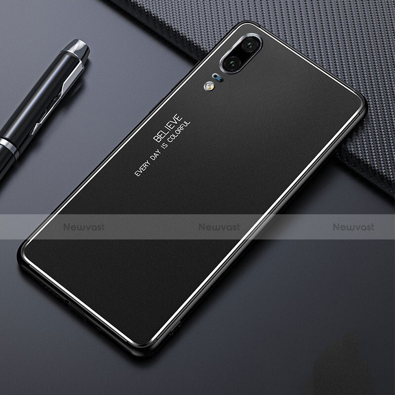 Luxury Aluminum Metal Cover Case T03 for Huawei P20 Black