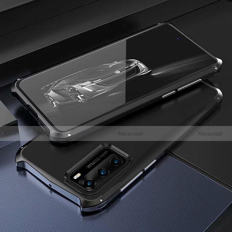 Luxury Aluminum Metal Cover Case T03 for Huawei P40 Black