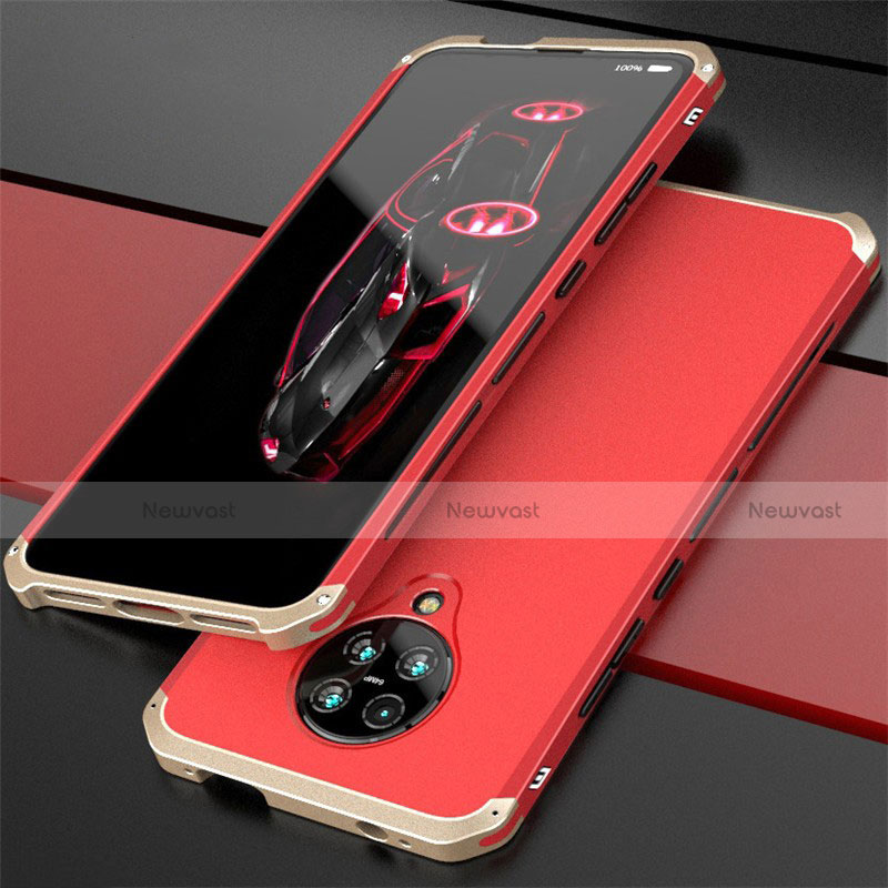 Luxury Aluminum Metal Cover Case T03 for Xiaomi Redmi K30 Pro 5G Gold and Red